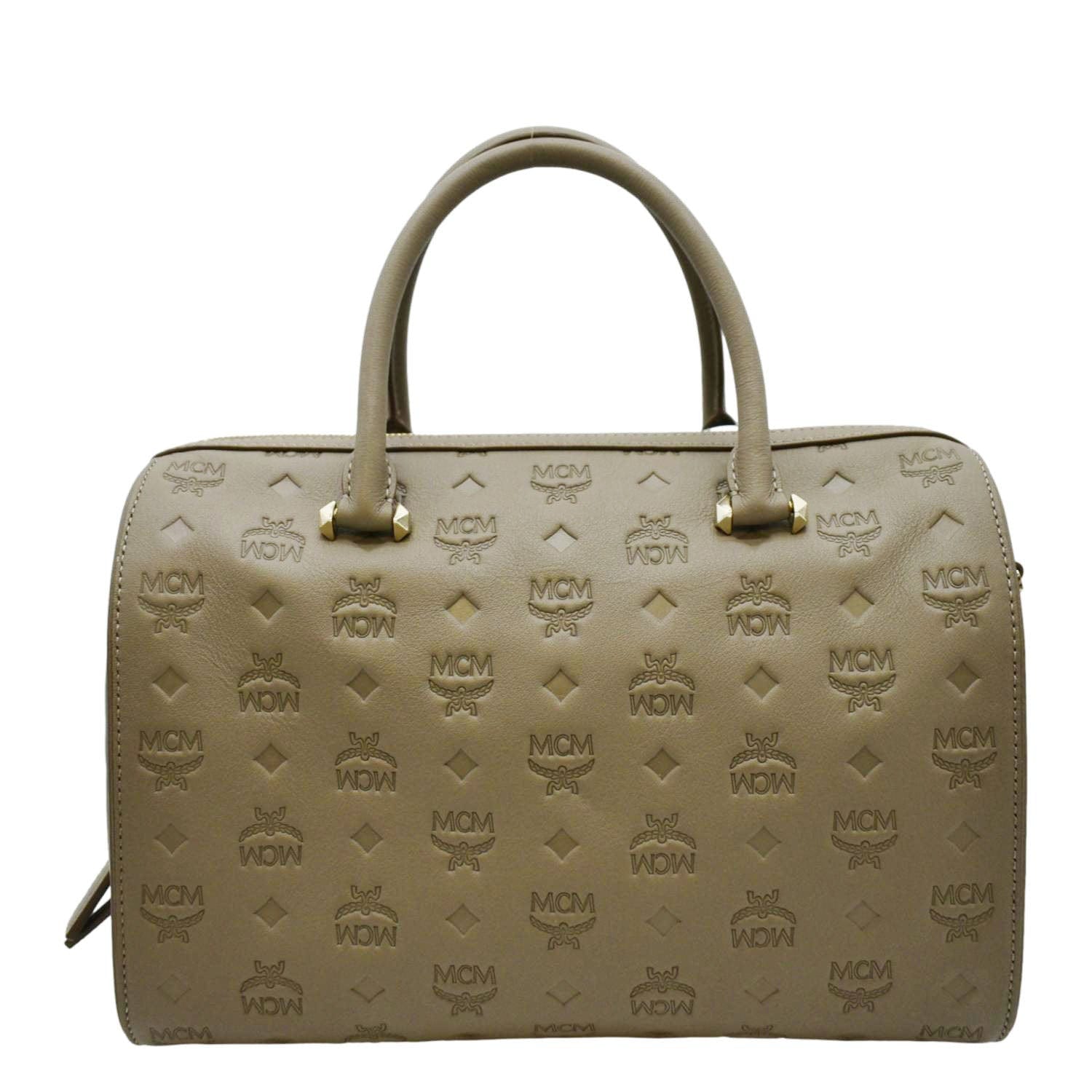 Mcm Handbags Essential Boston Bag In Visetos Original MCM Visetos