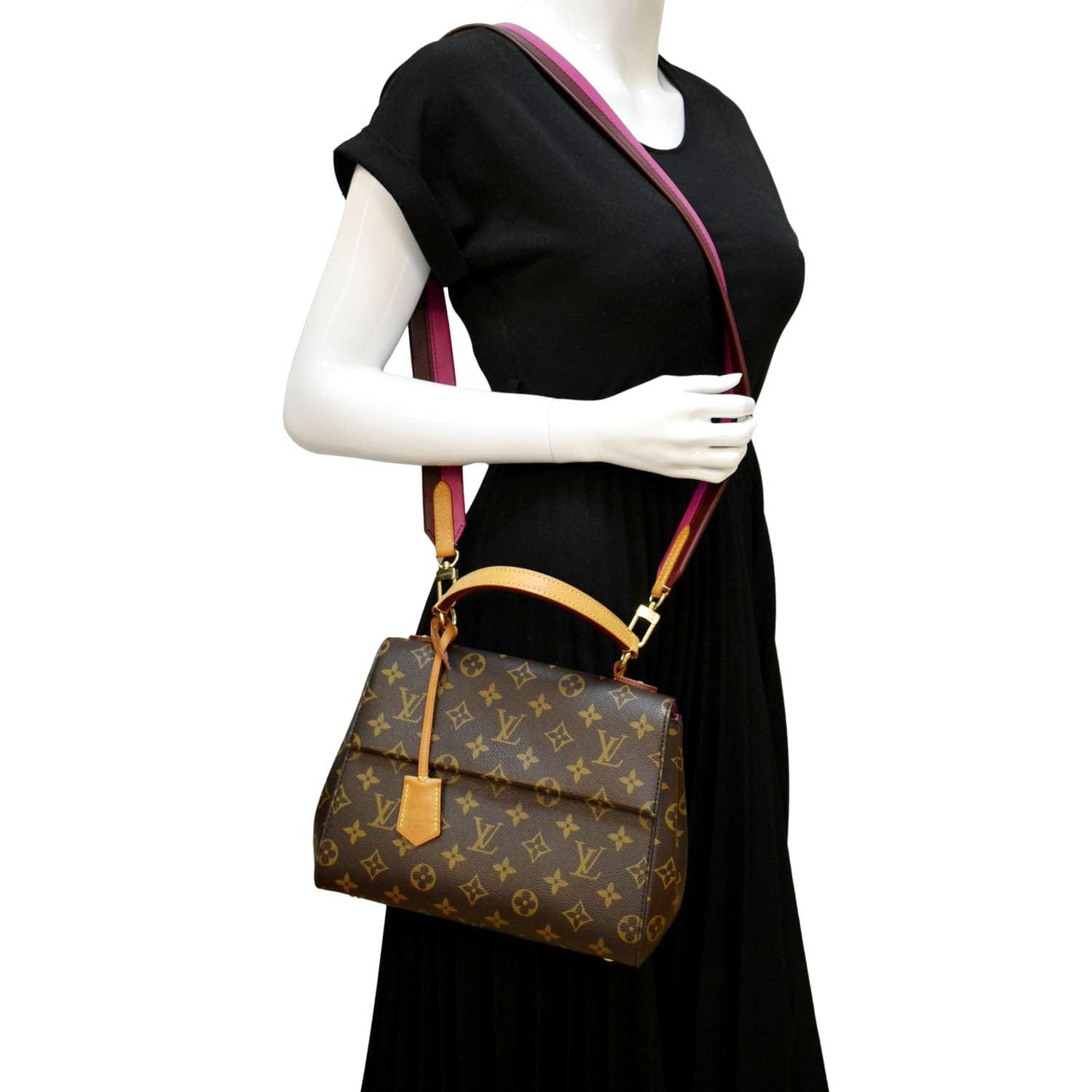 Louis Vuitton Cluny Top Handle Bag Monogram Canvas MM Brown 2391061