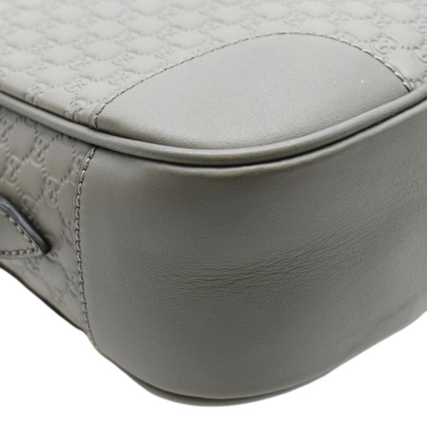 Gucci Bree GG Guccissima Leather Crossbody Bag in Grey - Bottom Left