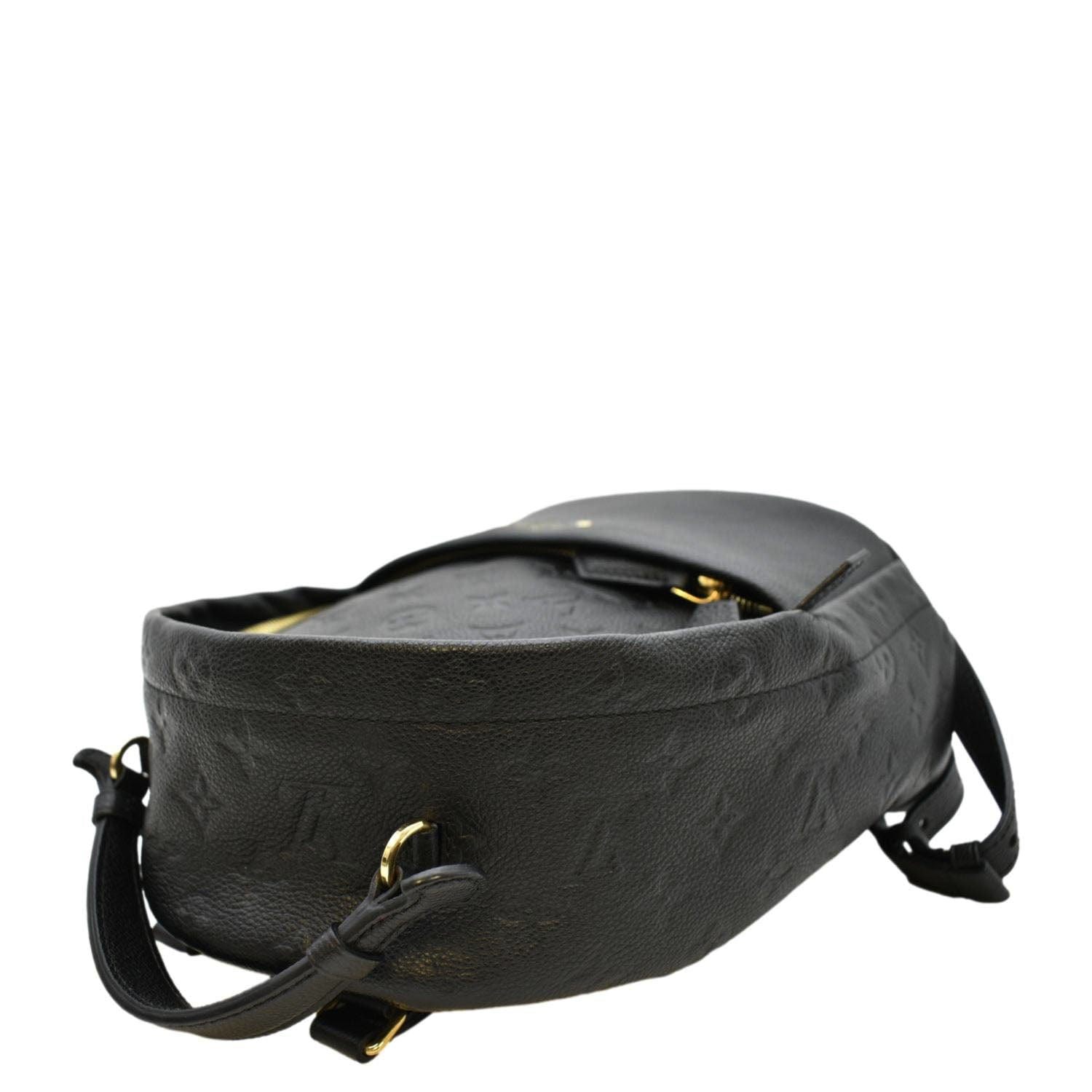 louis vuitton backpack black with gold plte LOUIS VUITTON Sorbonne Monogram Empreinte Leather Backpack Black