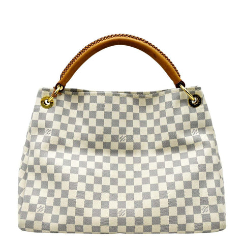 LOUIS VUITTON Artsy MM Damier Azur Hobo Bag White
