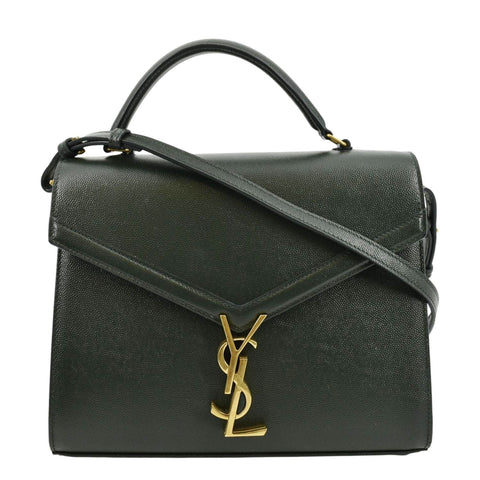 YVES SAINT LAURENT Cassandra Top Handle Leather Shoulder Bag Green