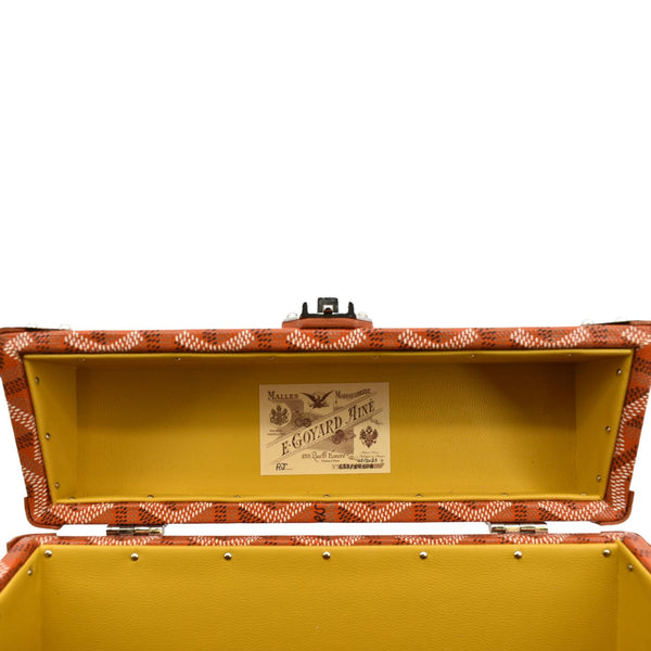 GOYARD Cassette Canvas Trunk Clutch Bag Orange