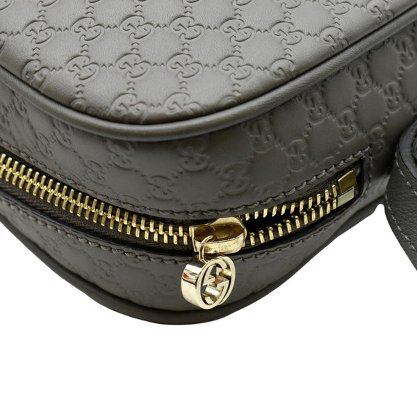 Gucci Bree GG Guccissima Leather Crossbody Bag in Grey - Top Left