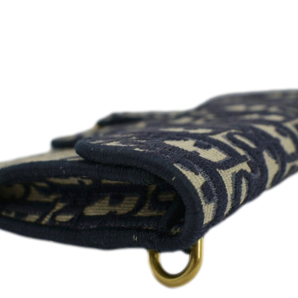 CHRISTIAN DIOR Saddle Oblique Canvas Belt Bag Navy Blue