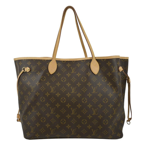 LOUIS VUITTON Neverfull GM Monogram Canvas Tote Bag Brown