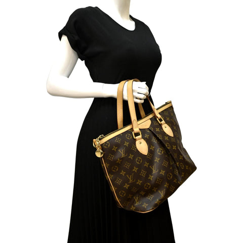 LOUIS VUITTON Palermo PM Monogram Canvas Shoulder Bag Brown
