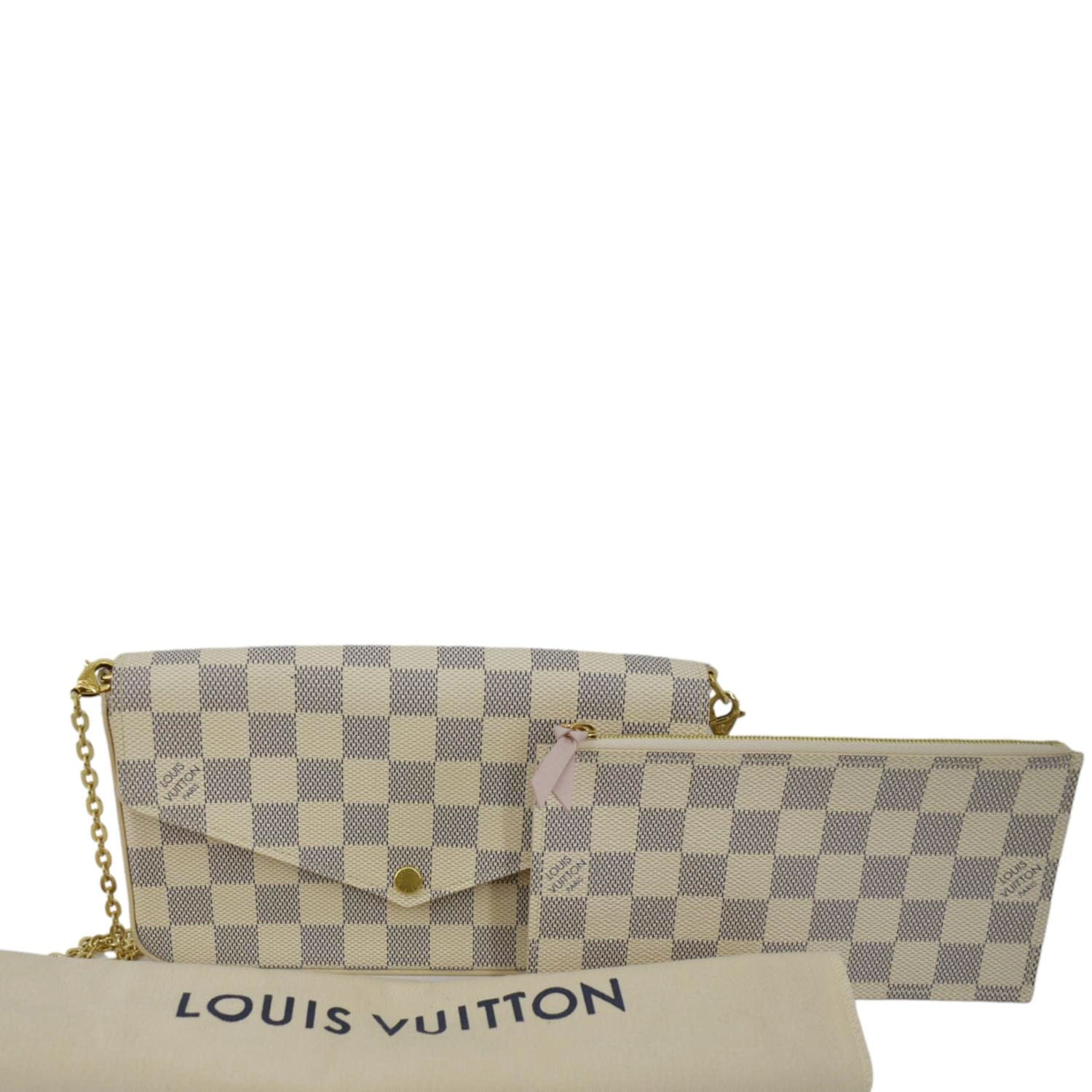 Louis Vuitton Felicie Pochette Damier Azur Crossbody Bag White
