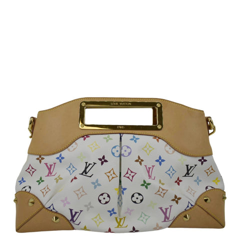 LOUIS VUITTON Judy MM Monogram Canvas Shoulder Bag White