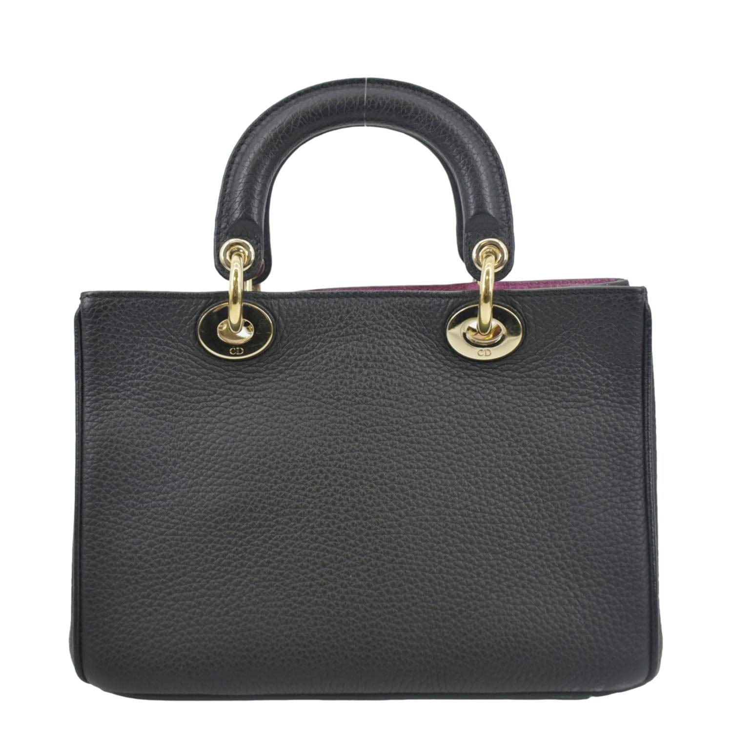 CHRISTIAN DIOR Diorissimo Leather Tote Bag Black
