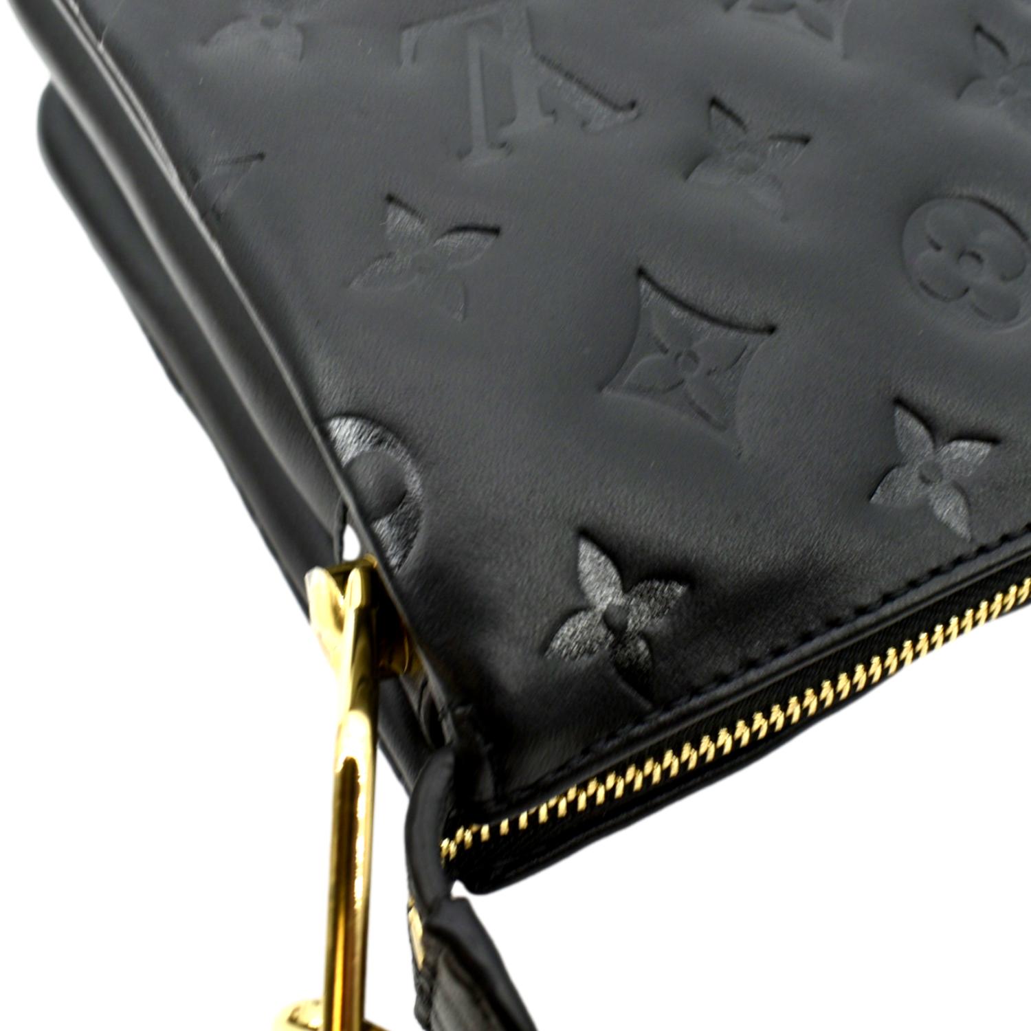 Louis Vuitton Lambskin Embossed Monogram Coussin PM Black – DAC