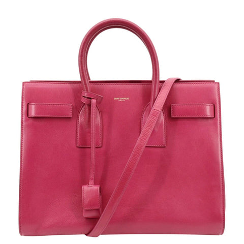 YVES SAINT LAURENT Sac de Jour Leather Satchel Shoulder Bag Pink