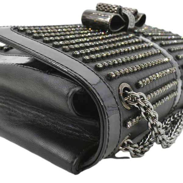 CHRISTIAN LOUBOUTIN Charity Studded Leather Shoulder Bag Black