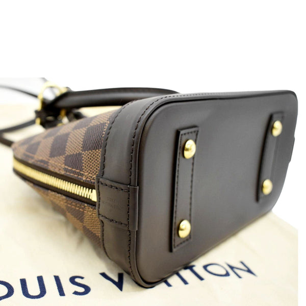 LOUIS VUITTON Alma BB Damier Ebene Satchel Crossbody Bag Brown