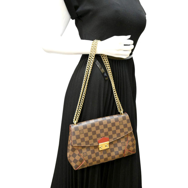 Louis Vuitton Caissa Chain Damier Ebene Shoulder Bag - Full View