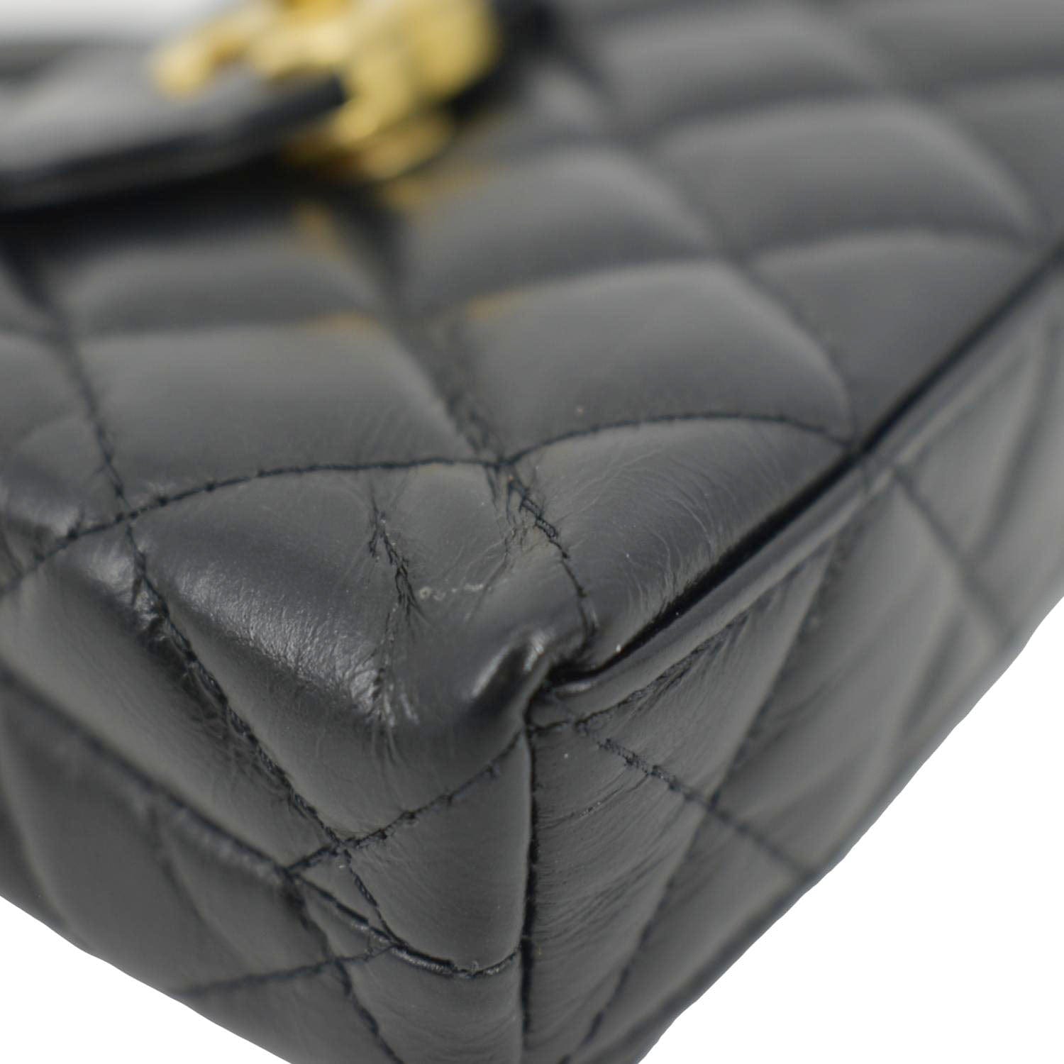 Chanel - Vintage Cc Kelly Bag Dark Brown Caviar Shoulder Bag Auction