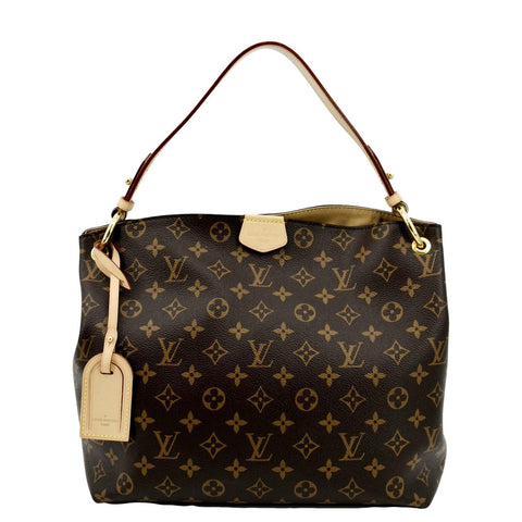LOUIS VUITTON Graceful PM Monogram Canvas Hobo Bag Brown