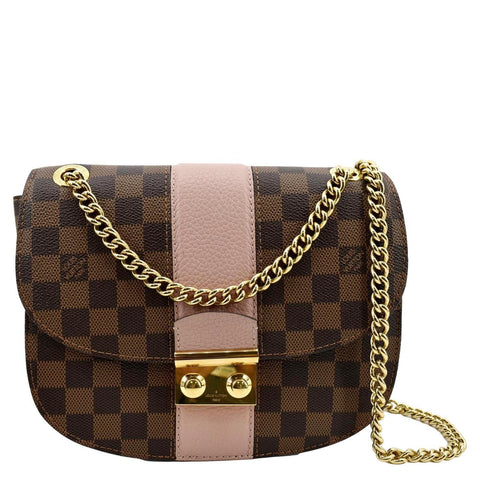 LOUIS VUITTON Wight Damier Ebene Shoulder Crossbody Bag Magnolia
