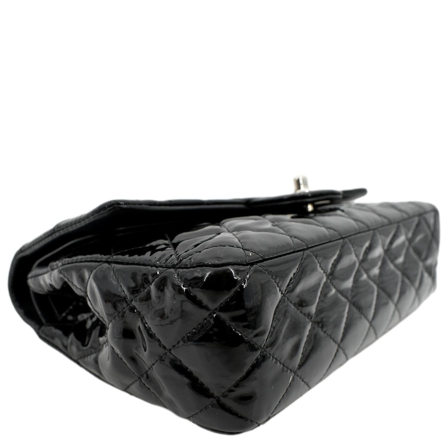 CHANEL Classic Handbag Lambskin Quilted Medium Double Flap Black