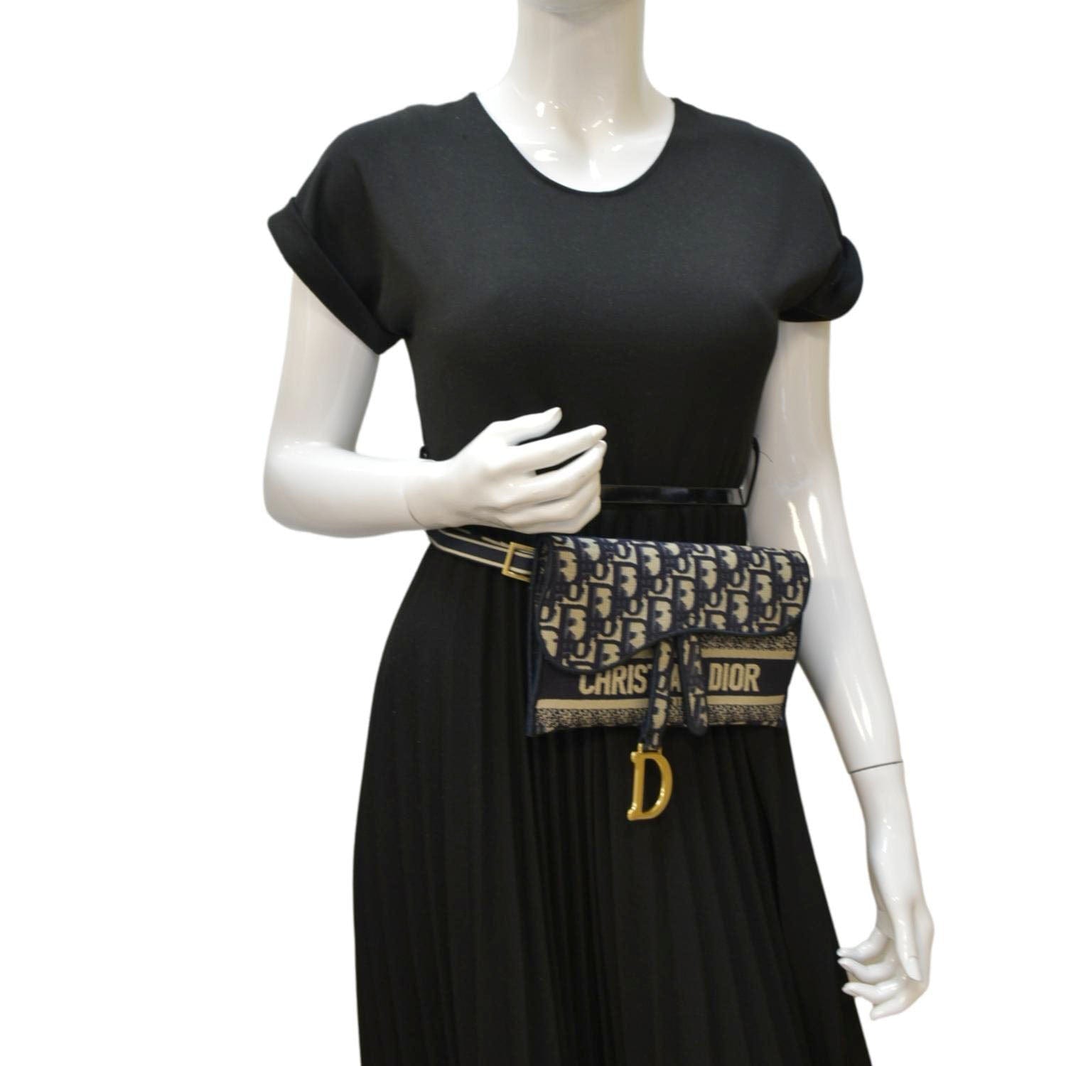 Dior Burgundy Oblique Canvas and Leather Saddle Belt Bag Dior