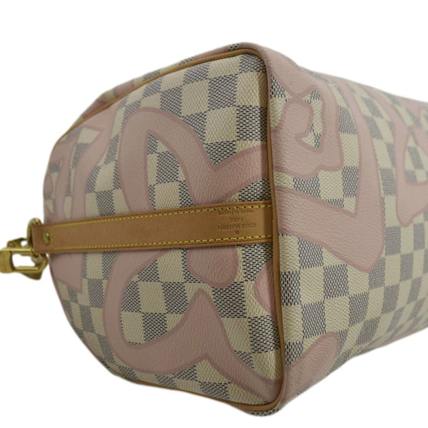 LOUIS VUITTON Tahitienne Speedy 30 Damier Azur Satchel Bag Rose Ballerine