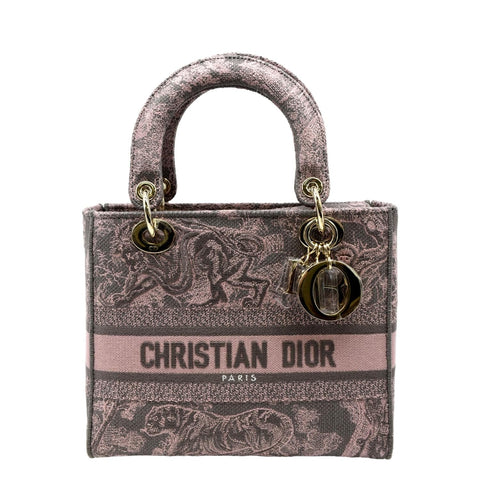 Christian Dior Cd Book Tote Handbag Shoulder Bag 50-ma-0290 Canvas Pink  White Auction