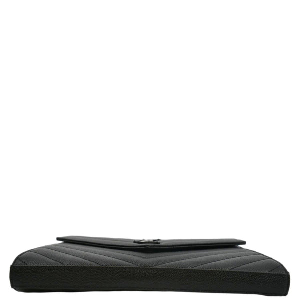 YVES SAINT LAURENT Cassandre Chain Wallet Leather Crossbody Bag Black