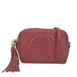 GUCCI Soho Disco Pebbled Leather Crossbody Bag Red 308364