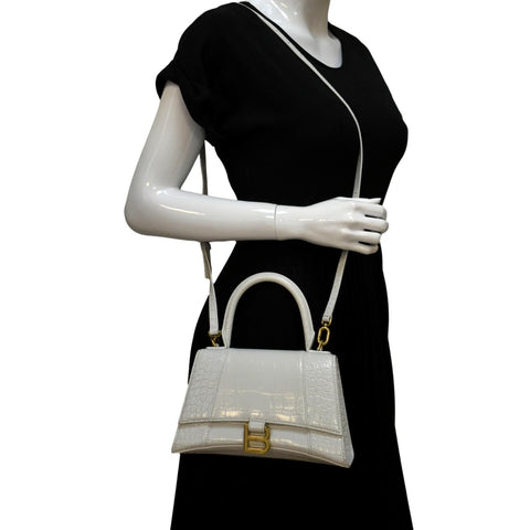 BALENCIAGA Crocodile Embossed Leather Bag for Women