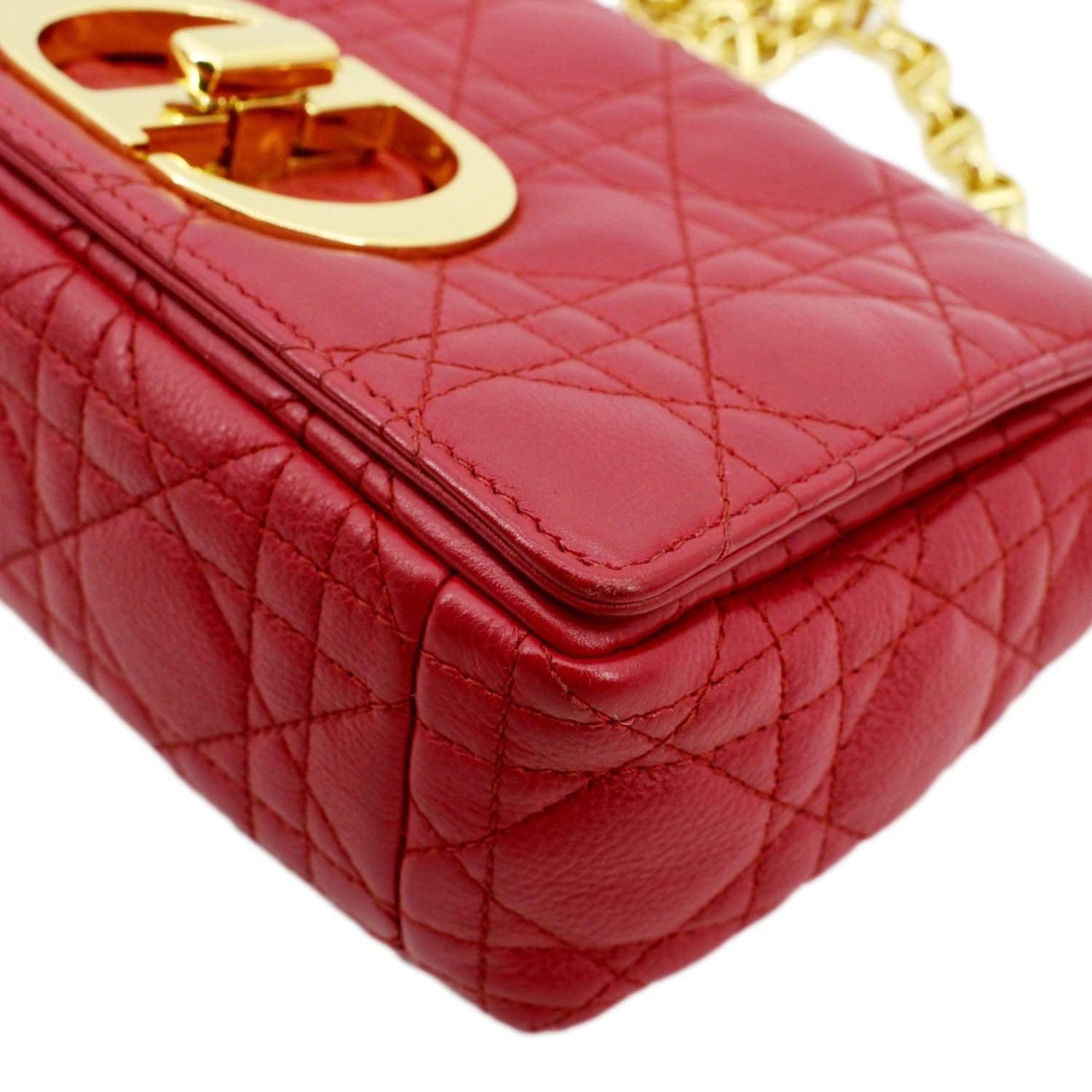 Christian Dior Caro Cannage Calfskin Leather Shoulder Bag