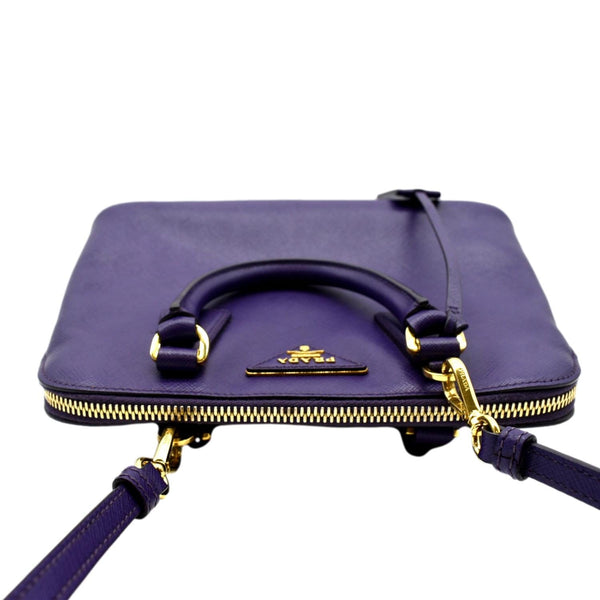 PRADA Lux Promenade Saffiano Leather Shoulder Bag Purple
