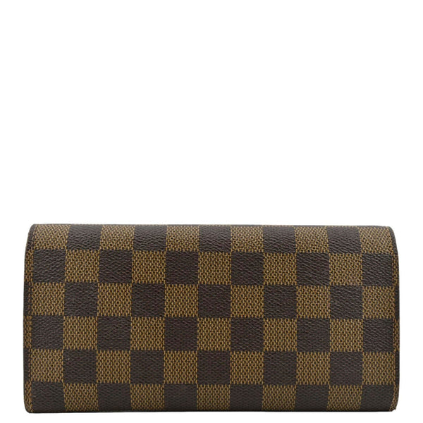 LOUIS VUITTON Emilie Damier Ebene Wallet Brown
