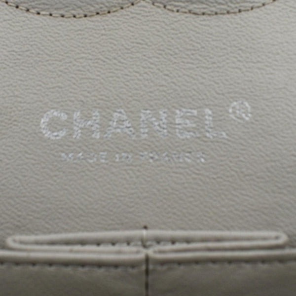 CHANEL Classic Medium Double Flap Quilted Leather Shoulder Bag Ivory