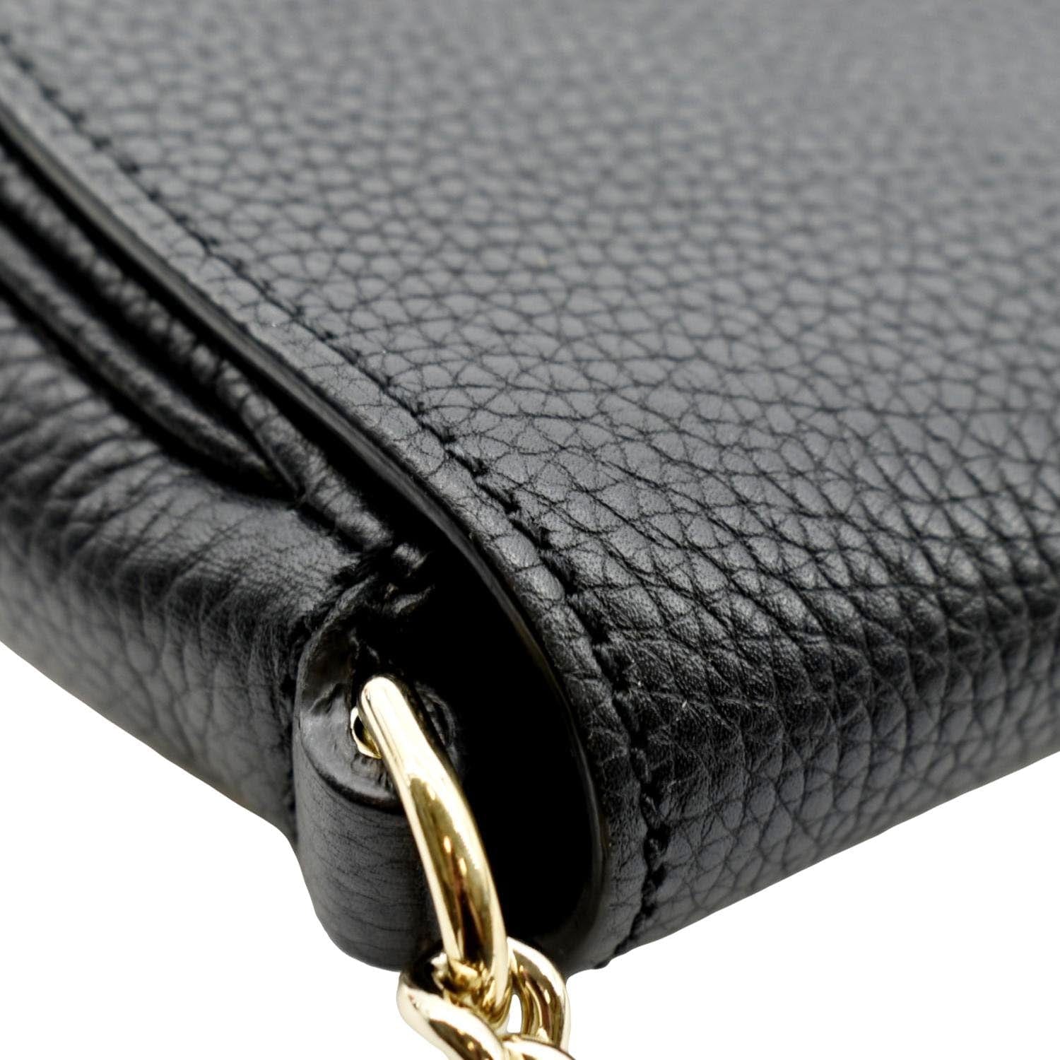 GUCCI Soho Chain Flap Leather Crossbody Bag White 536224