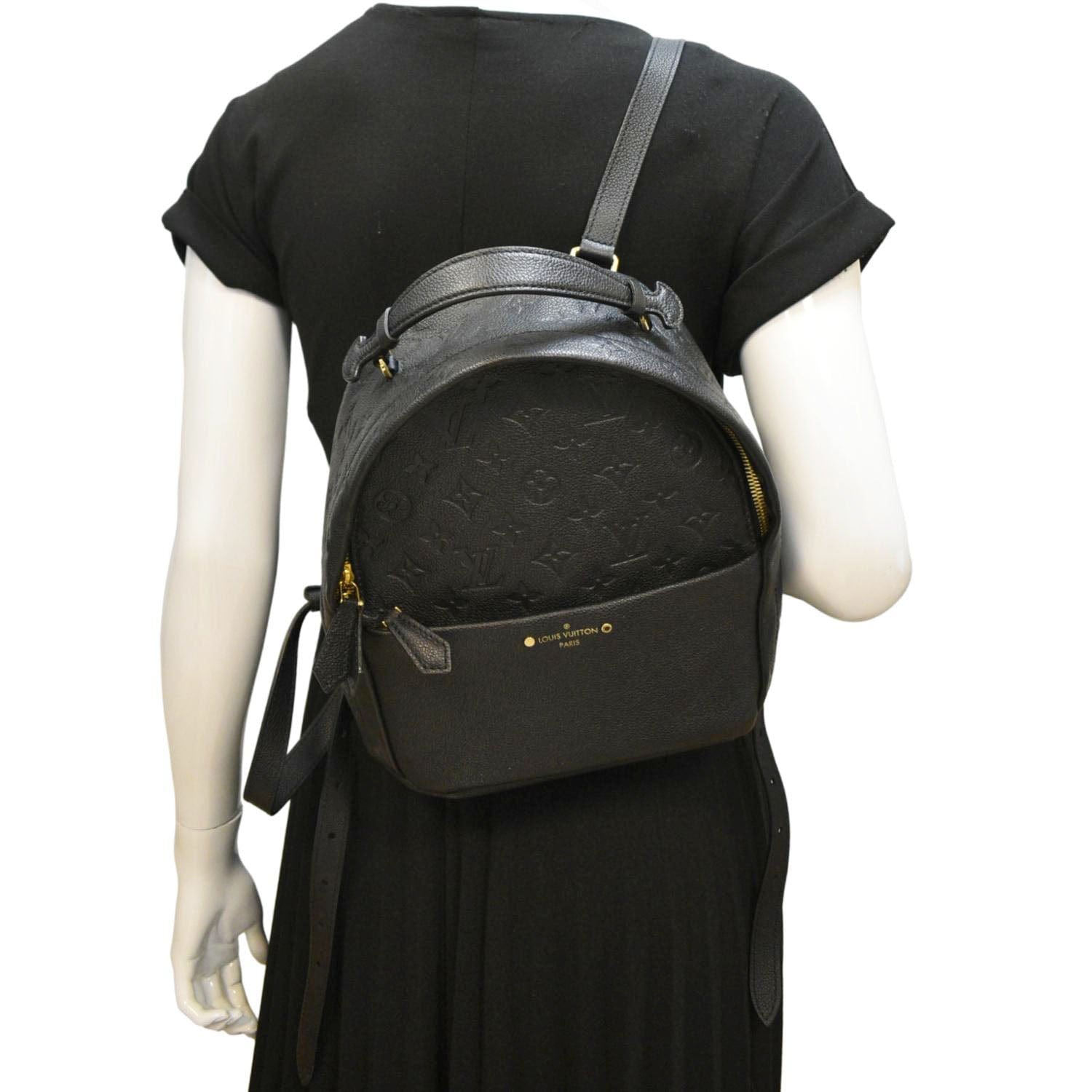 black louis vuitton backpack women& 39 LOUIS VUITTON Sorbonne Monogram Empreinte Leather Backpack Black