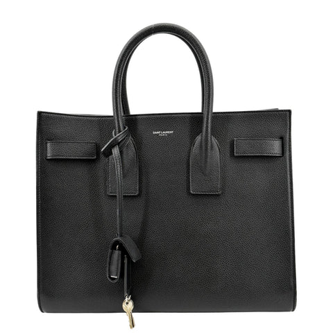 YVES SAINT LAURENT Sac de Jour Leather Satchel Shoulder Bag Black