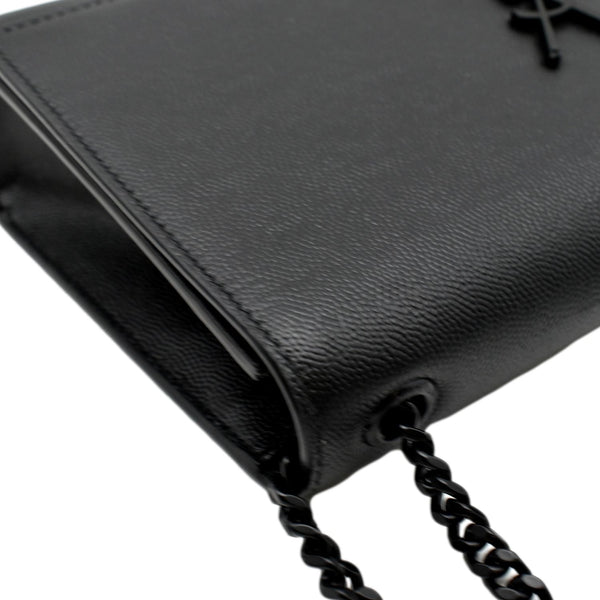 YVES SAINT LAURENT Kate Leather Chain Clutch Crossbody Bag Black