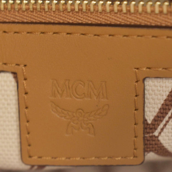 MCM Reversible Liz Medium Visetos Canvas Shopper Tote Bag Cognac