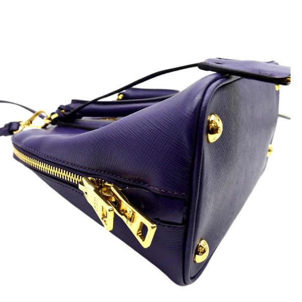PRADA Lux Promenade Saffiano Leather Shoulder Bag Purple