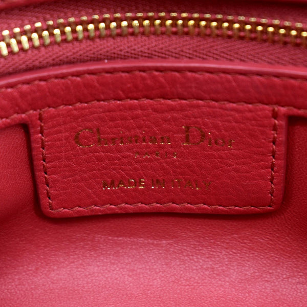 CHRISTIAN DIOR Caro Cannage Calfskin Leather Shoulder Bag Red
