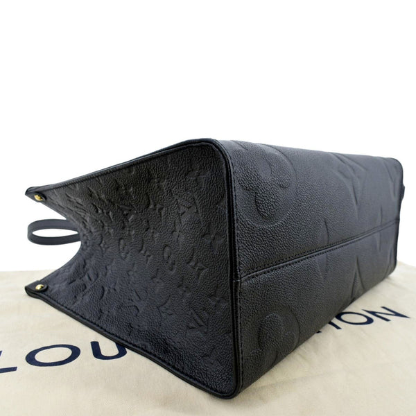 LOUIS VUITTON Onthego MM Giant Monogram Empreinte Leather Tote Bag Black