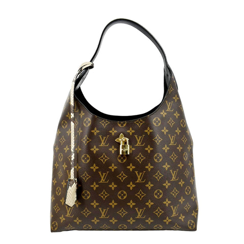 LOUIS VUITTON Flower Hobo Monogram Canvas Shoulder Hobo Bag Brown