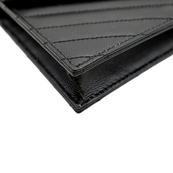 YVES SAINT LAURENT Cassandre Matelasse Chain Wallet Crossbody Bag Black