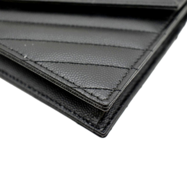YVES SAINT LAURENT Cassandre Matelasse Chain Wallet Crossbody Bag Black