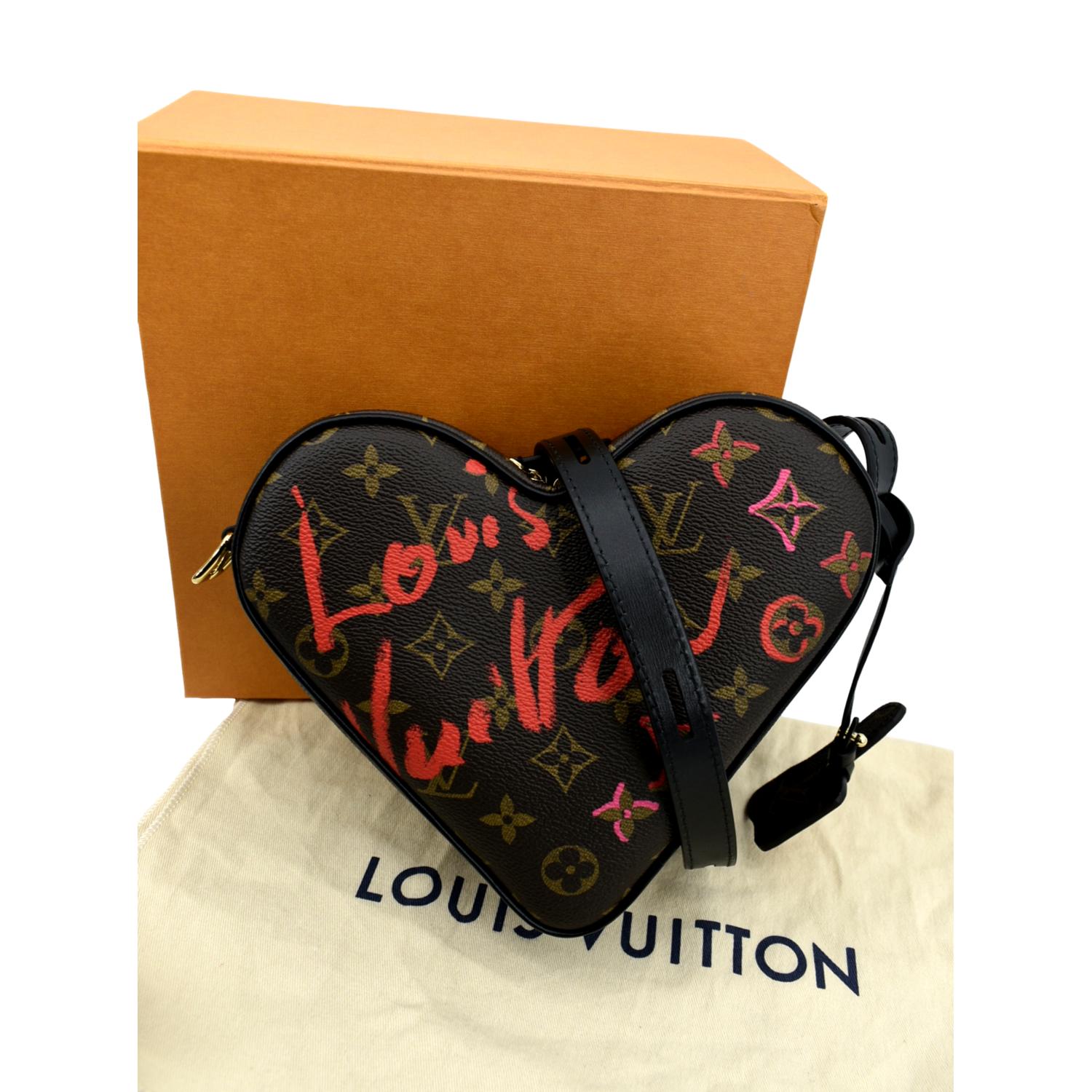 LOUIS VUITTON Sac Coeur Heart Monogram Canvas Crossbody Bag Brown