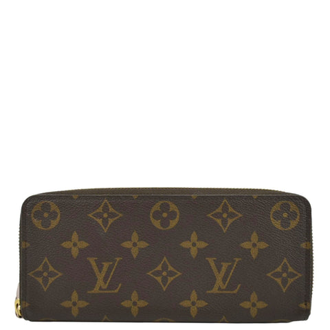 LOUIS VUITTON Clemence Monogram Canvas Zippy Wallet Brown