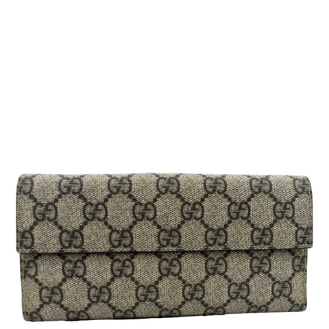GUCCI Vintage GG Canvas Wallet Beige 115046