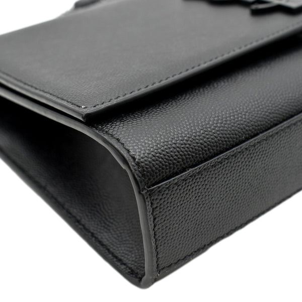 YVES SAINT LAURENT Kate Leather Chain Clutch Crossbody Bag Black