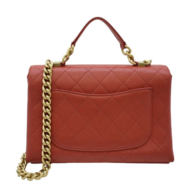 CHANEL Chic Affinity Stitched Small Flap Quilted Caviar Leather Crossbody Bag Red