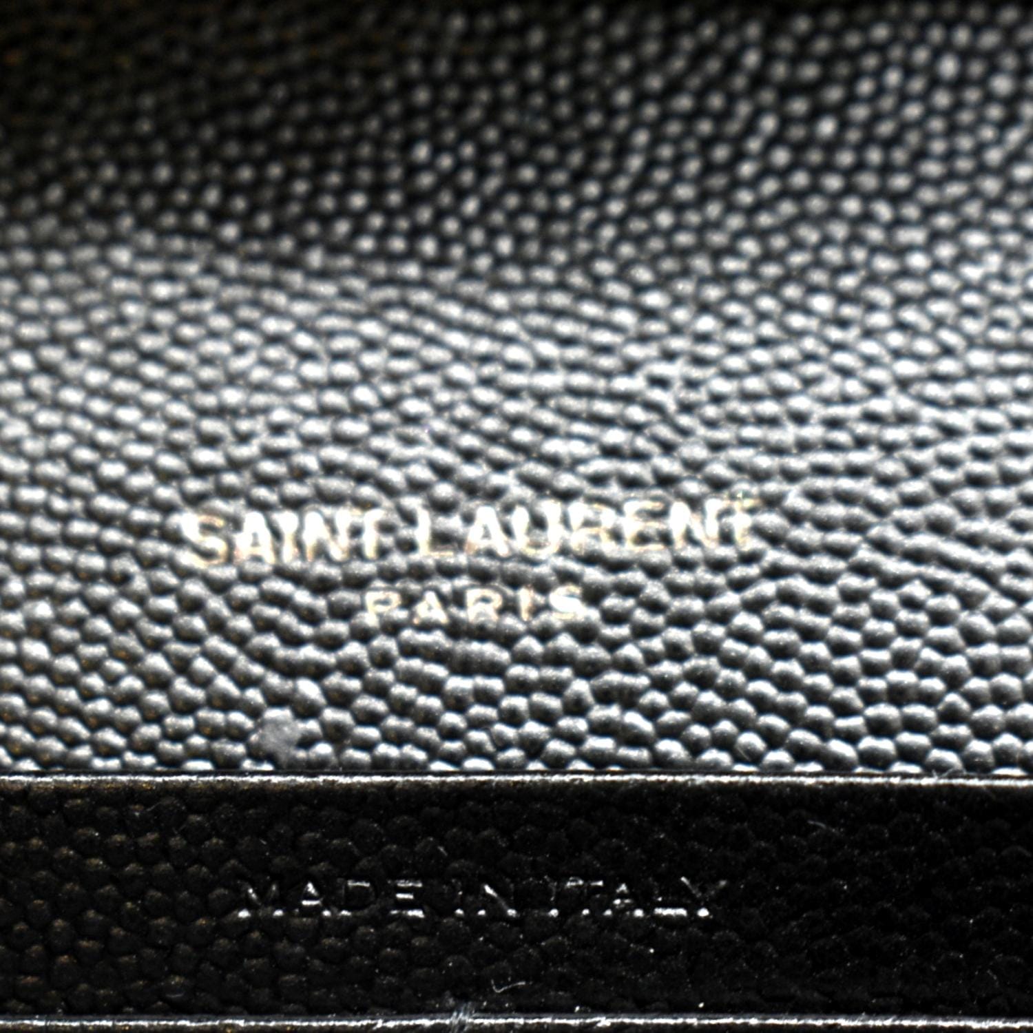 Saint Laurent YSL Monogram Cassandra Chevron Matelasse Envelope Chain  Wallet in Dusty Grey Grain De Poudre - SOLD